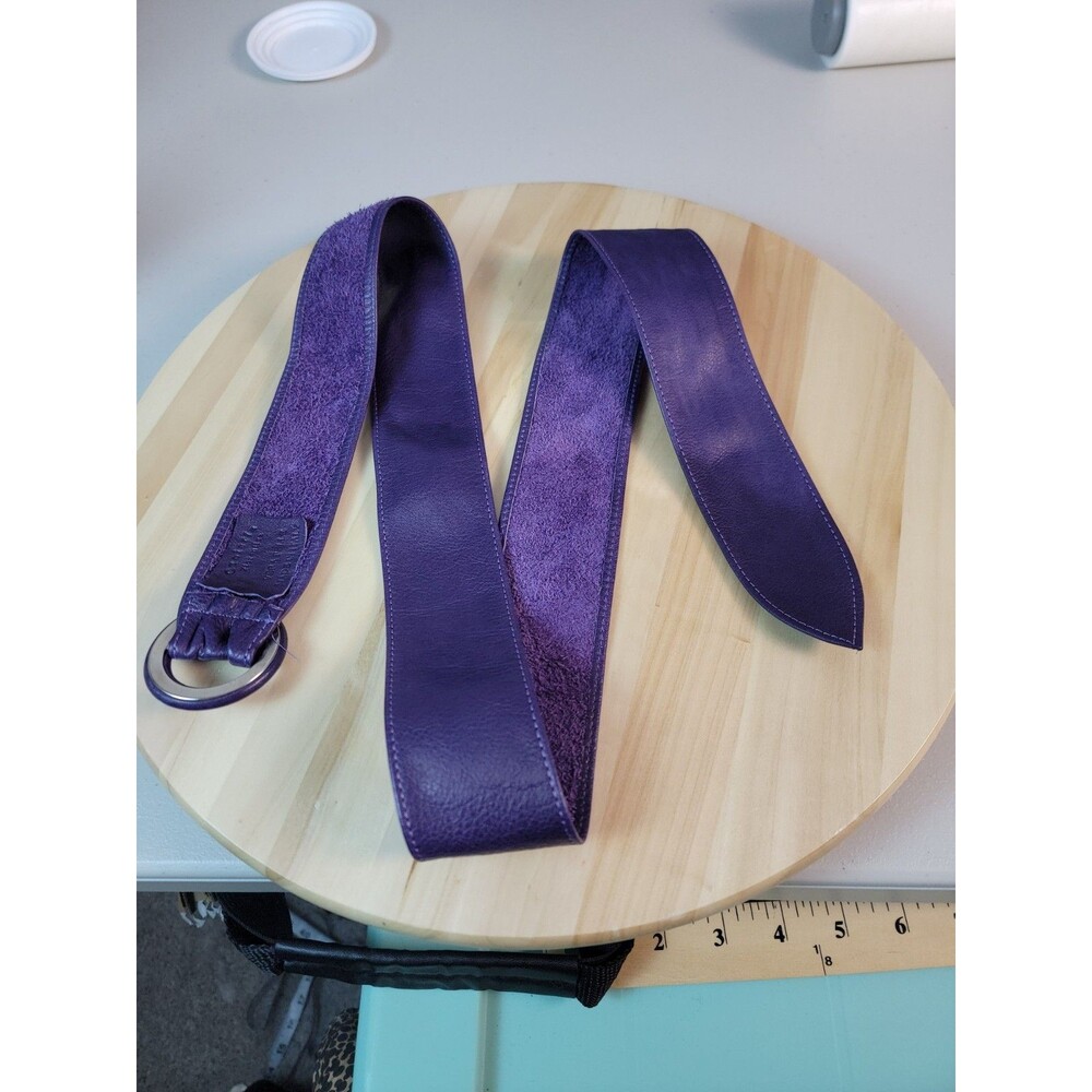 Cuoiofficina Firenze Purple Women’s Wide Waist Belt Round Buckle Adjustable - Picture 4 of 16